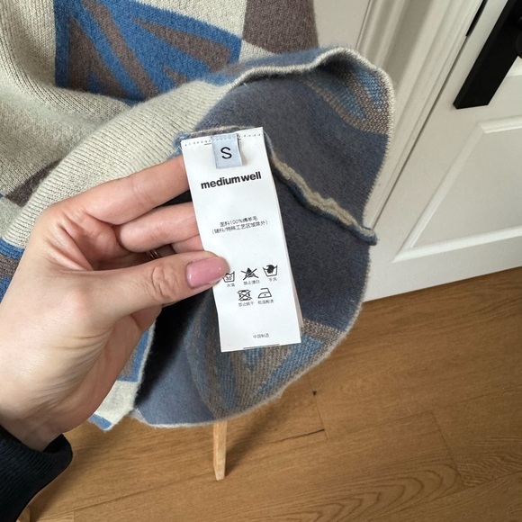 Mediumwell Geometric Pattern Oversize Wool Sweater - Size S - Korean Fashion - Picture 4 of 8